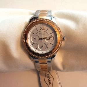 Fossil women's sport multi function 2 tones stainless steel watch